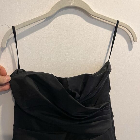 Betsy Adam Black Mini Dress Bubble Skirt 8 Women LBD Cocktail Formal Semi Ruched - Picture 14 of 14